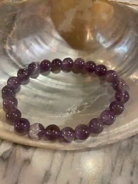 Amethyst Bead Bracelet
8mm Stretch Purple Healing
Stone NWT